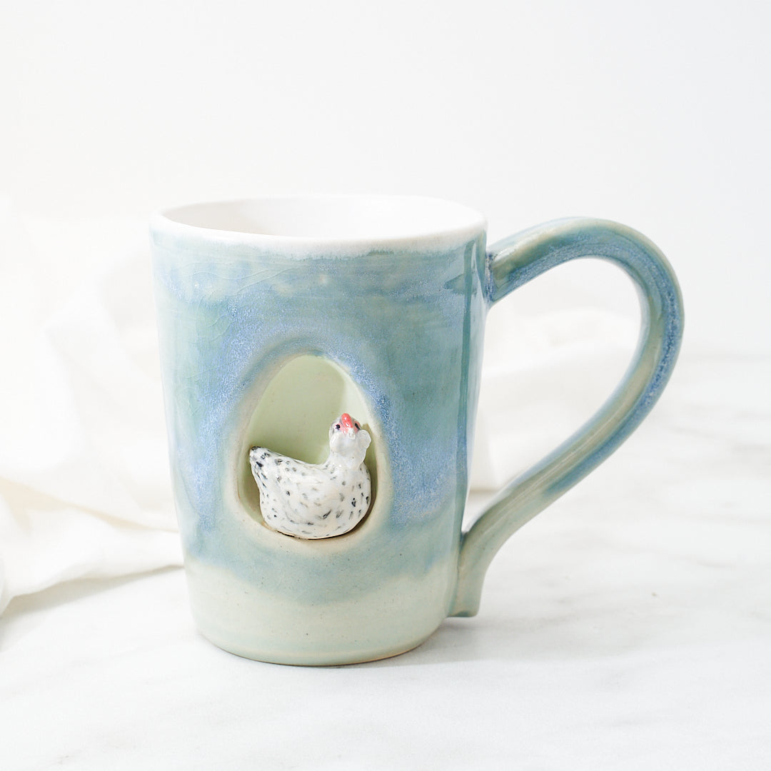 Splash Ameraucana mug, aqua glaze