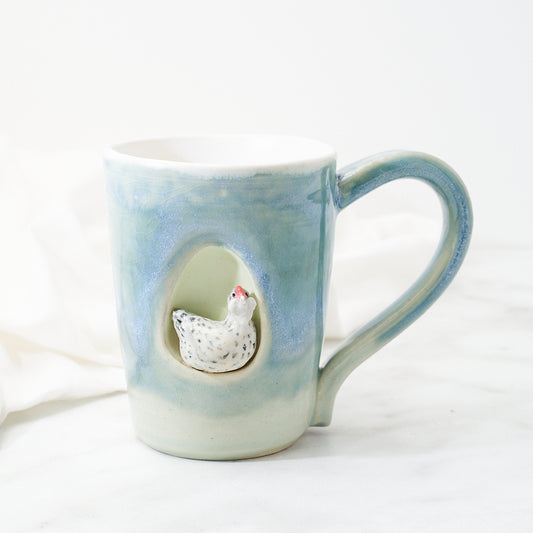 Splash Ameraucana mug, aqua glaze