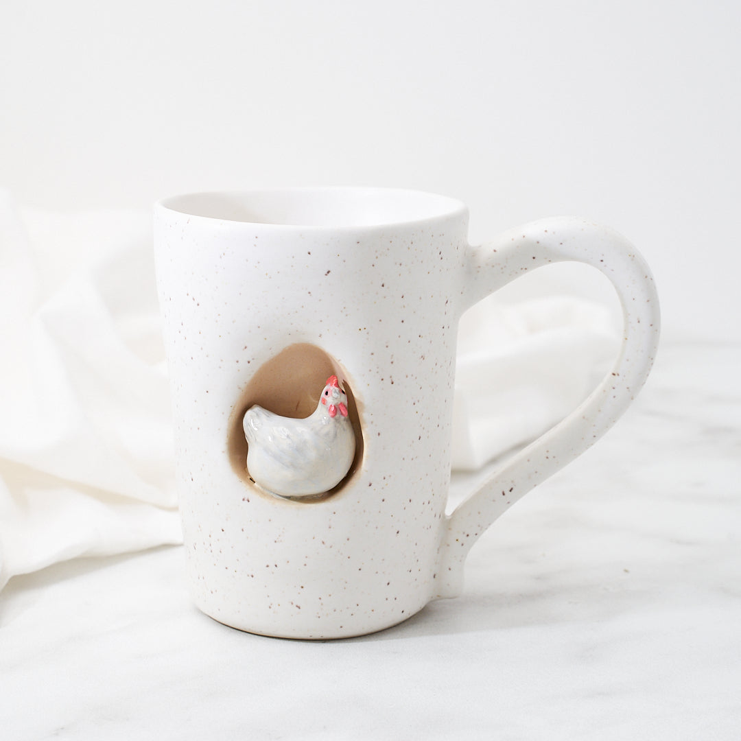 Lavender Orpington mug, soft speckle