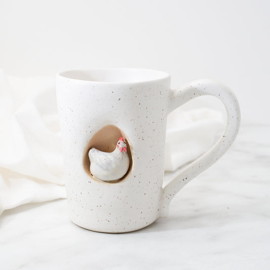 Lavender Orpington mug, soft speckle