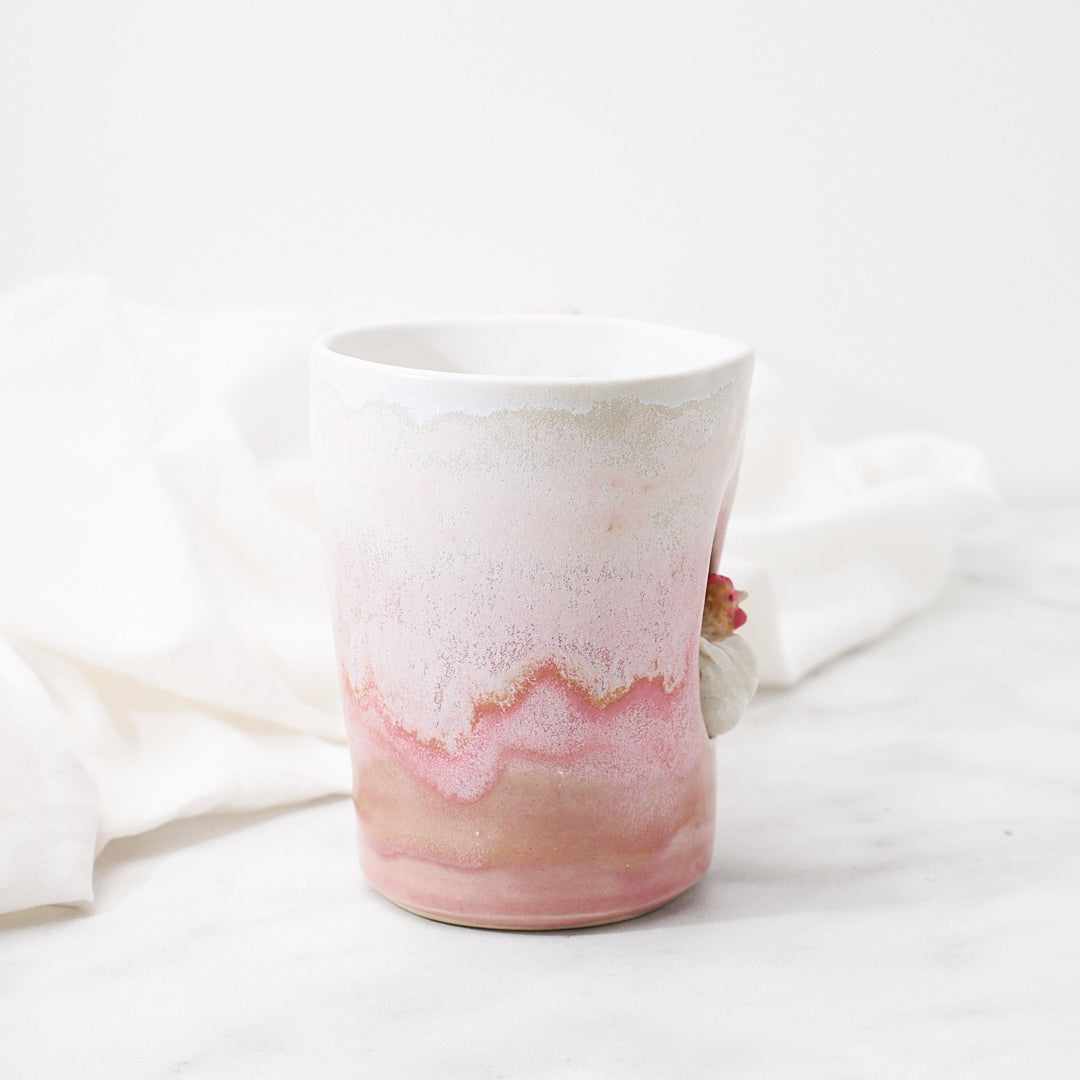 Wheaten Marans mug, blush glaze