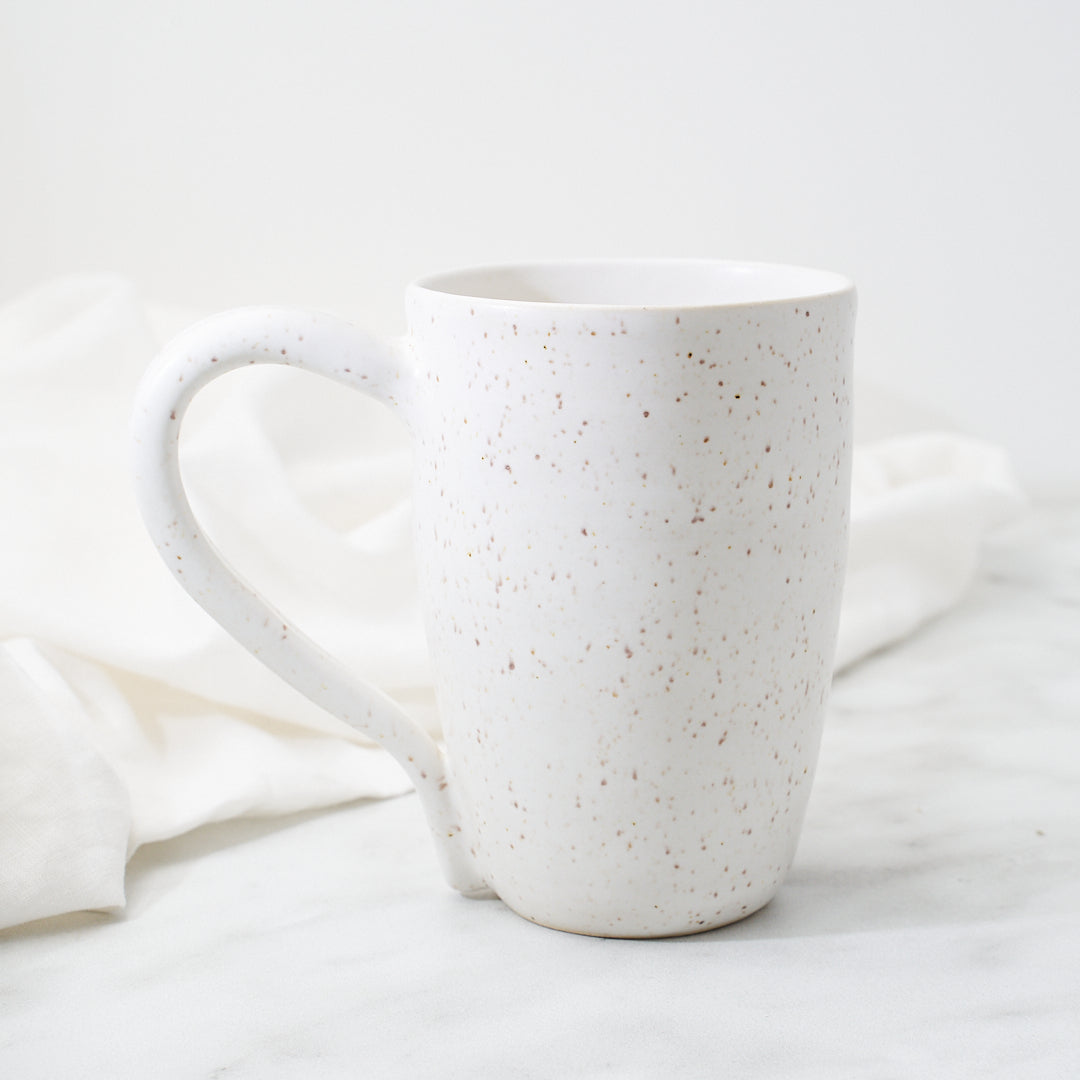 Black Ameraucana mug, speckled glaze