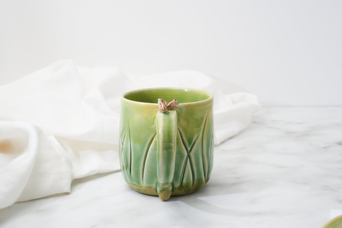 California quail family cup and saucer