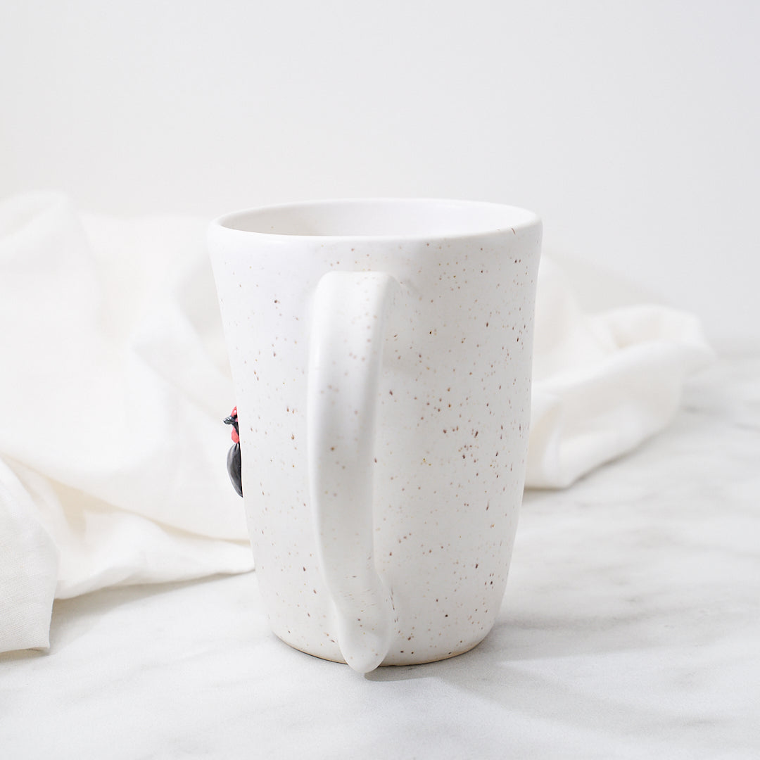 Australorp mug, soft speckled white