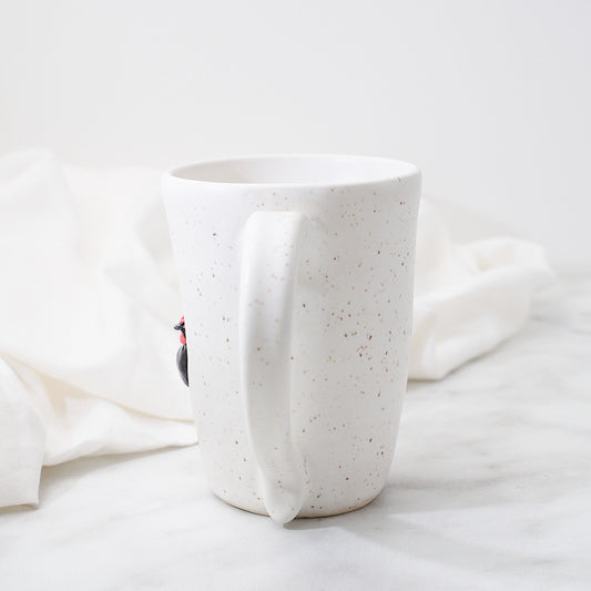 Australorp mug, soft speckled white