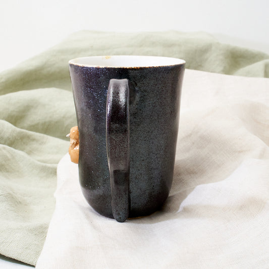 Buff Silkie mug - black sparkle