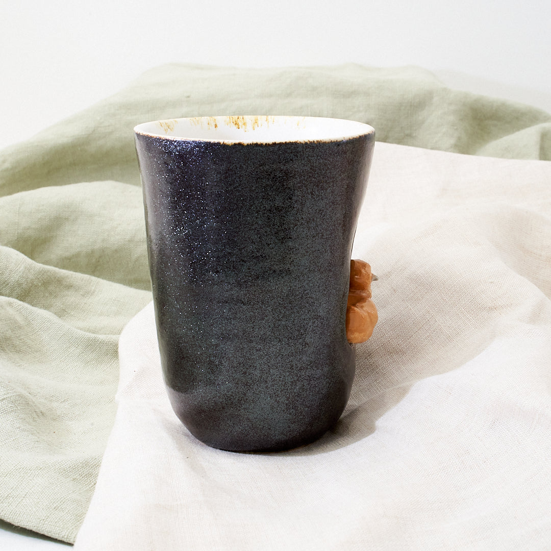 Buff Silkie mug - black sparkle