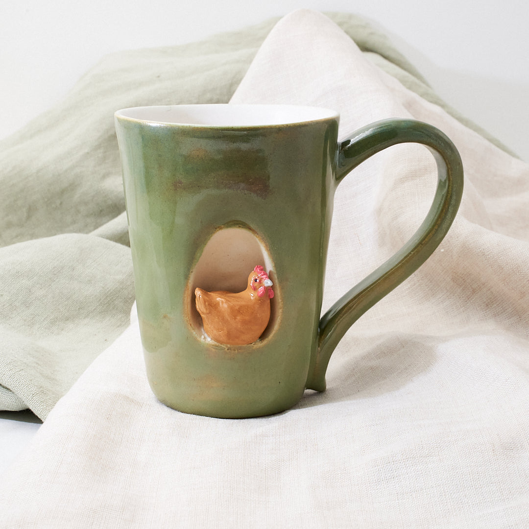 Buff Orpington mug - acorn squash