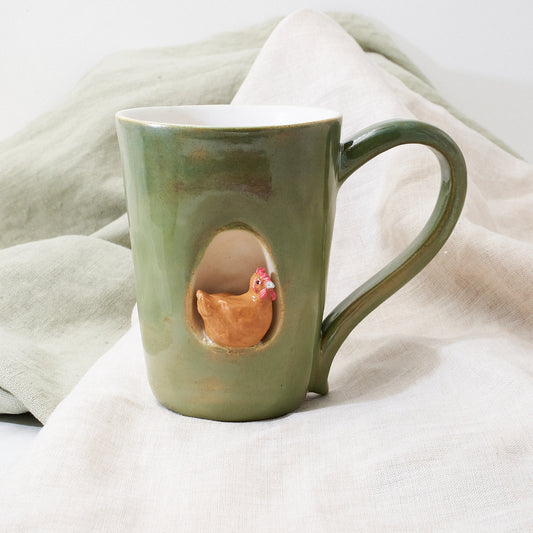 Buff Orpington mug - acorn squash