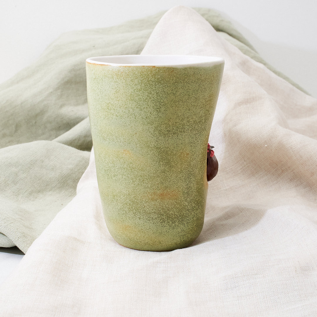 Chocolate Orpington mug - meadow grasses green