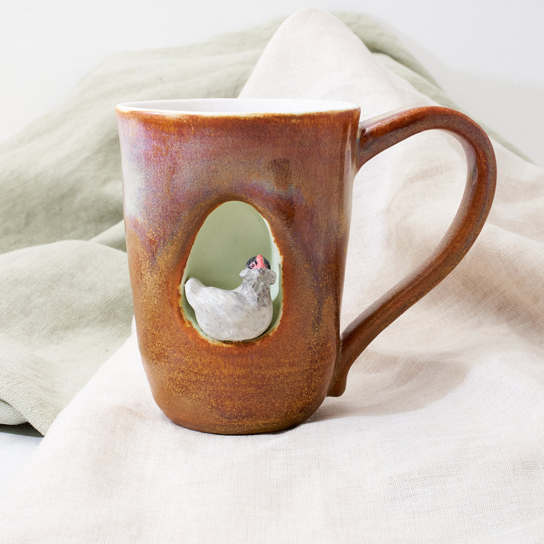 Lavender Ameraucana mug - turning leaves