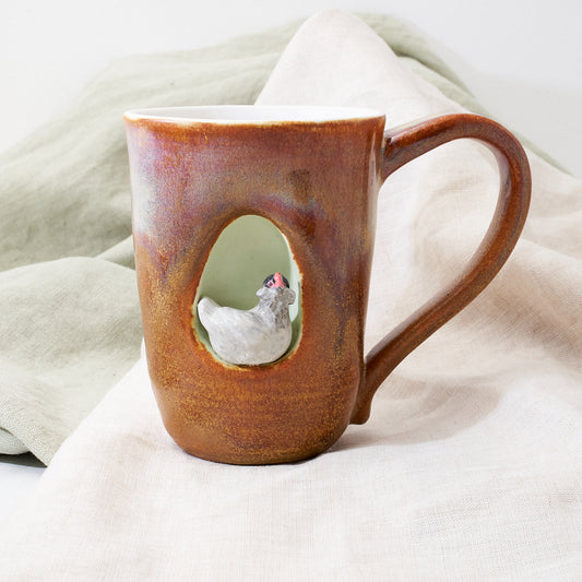 Lavender Ameraucana mug - turning leaves
