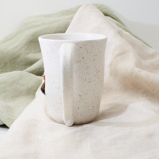 Olive Egger mug - white speckle